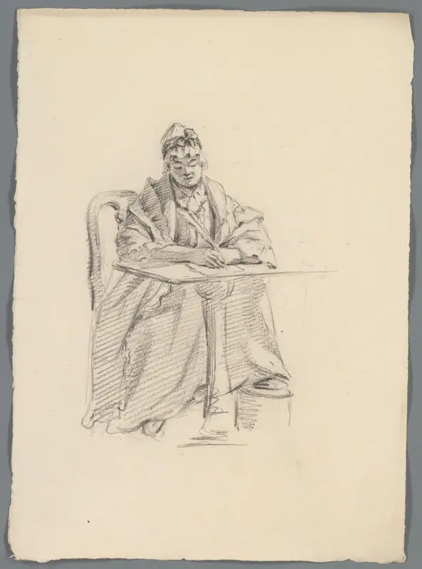 Schrijvende vrouw Wall Art by anonymous - High-Resolution Digital Print