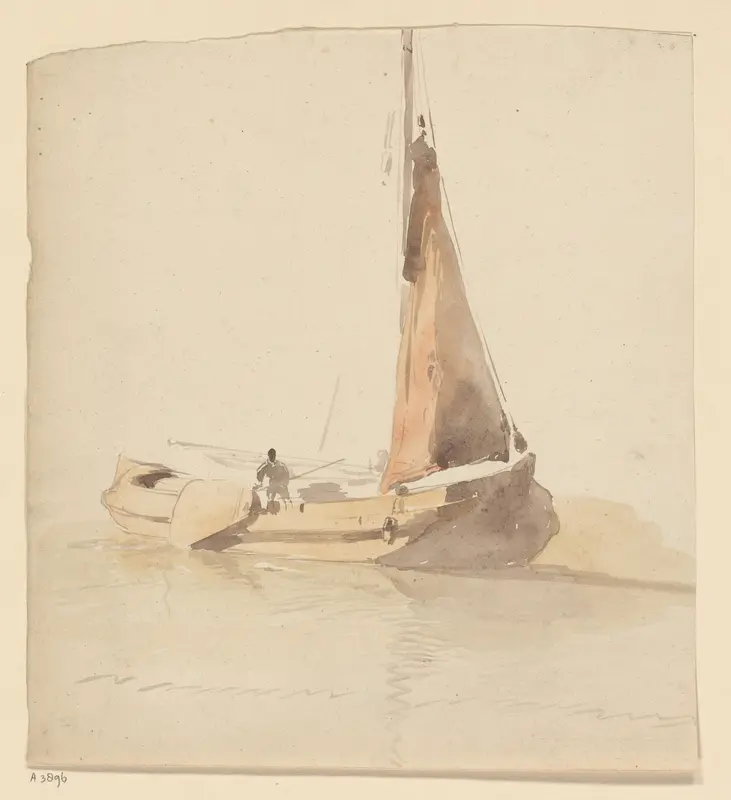 Schuit in water Wall Art by Willem Anthonie van Deventer - High-Resolution Digital Print