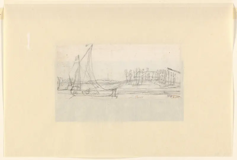 Schuit op een kanaal Wall Art by Unknown - High-Resolution Digital Print