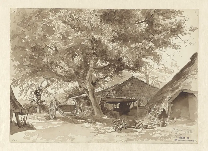 Schuren onder hoog geboomte Wall Art by Willem de Haas Hemken - High-Resolution Digital Print