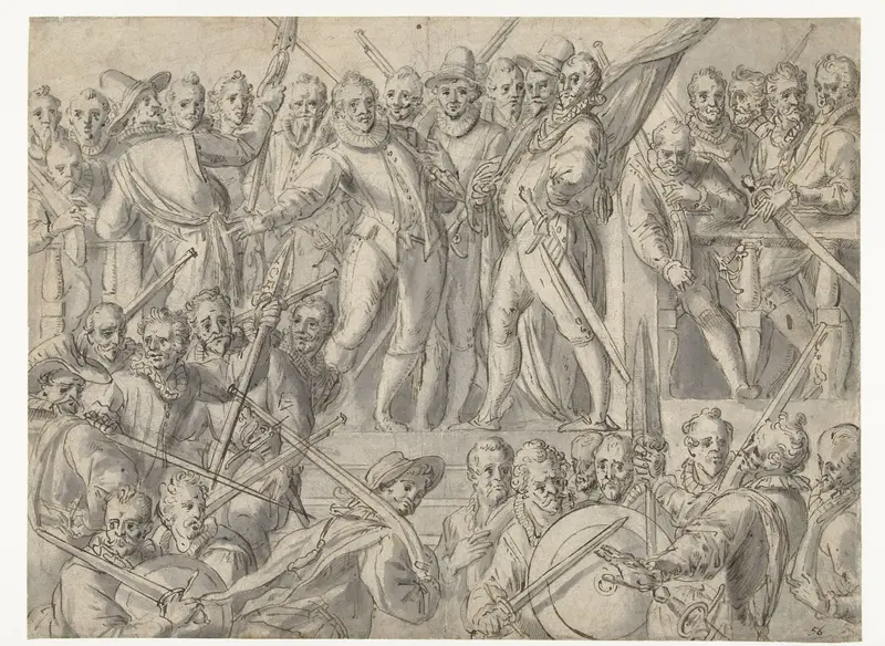 Schutterij bestaande uit achtendertig man Wall Art by Cornelis Ketel - High-Resolution Digital Print