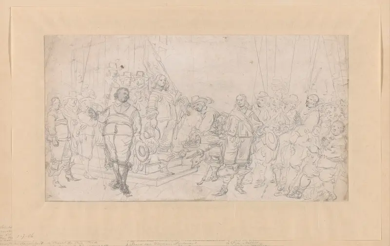 Schutters van de compagnie van kapitein Joan Huydecoper en luitenant Frans van Waveren, 1648 Wall Art by Unknown - High-Resolution Digital Print
