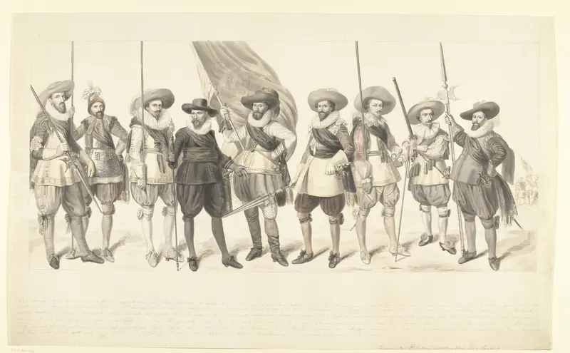 Schutters van het vendel van kapitein Abraham Boom en luitenant Oetgens van Waveren, 1623 Wall Art by anonymous - High-Resolution Digital Print