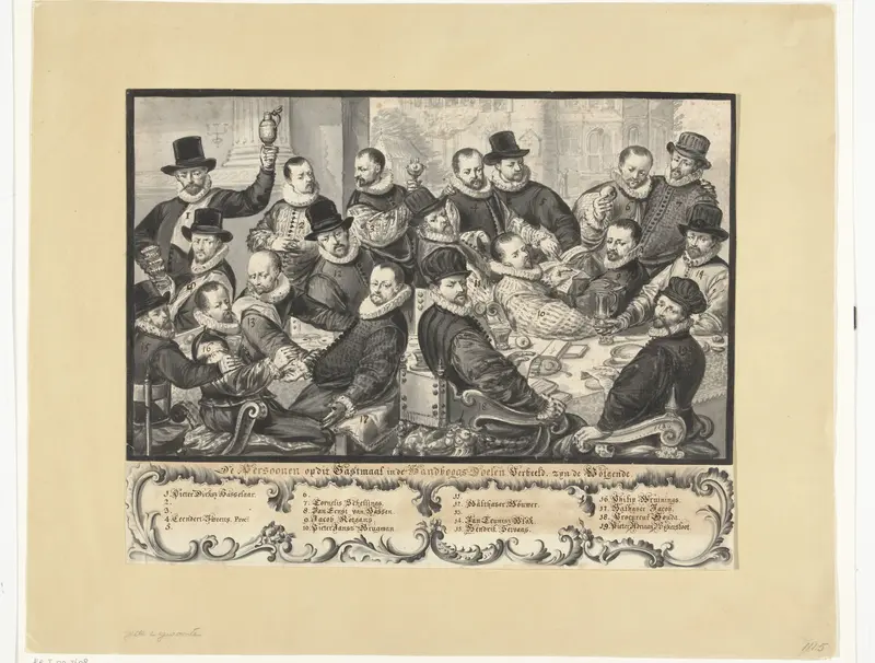 Schuttersstuk met Pieter Dircksz. Hasselaer, 1586 Wall Art by Jacob Colijn - High-Resolution Digital Print