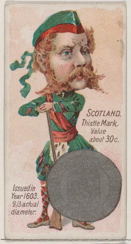 Scotland, Thistle Mark, from the series Coins of All Nations (N72, variation 2) for Duke brand cigarettes Wall Art by W. Duke, Sons & Co. - High-Resolution Digital Print