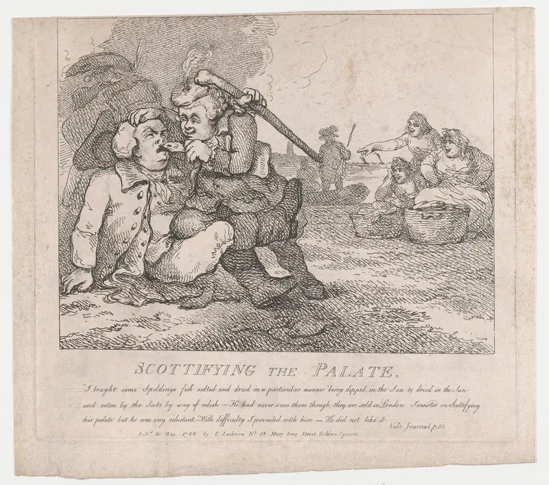 Scottifying the Palate (Picturesque Beauties of Boswell, Part the First) Wall Art by Thomas Rowlandson - High-Resolution Digital Print