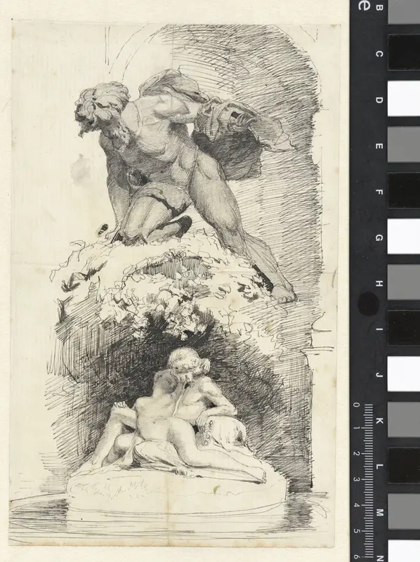 Sculptuur bestaande uit drie figuren Wall Art by Coen Metzelaar - High-Resolution Digital Print
