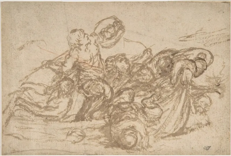 Sea Battle Wall Art by Pietro da Cortona (Pietro Berrettini) - High-Resolution Digital Print