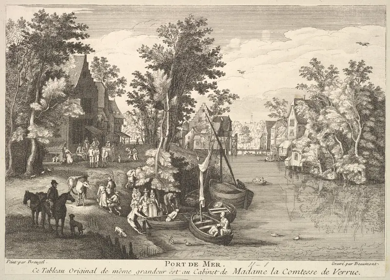 Sea Port (Port de Mer) after the painting in the collection of Madame la Comtesse de Verrue Wall Art by Pierre François Beaumont - High-Resolution Digital Print