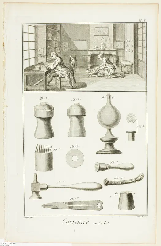 Seal Engraving, from Encyclopédie Wall Art by Benoît-Louis Prévost - High-Resolution Digital Print