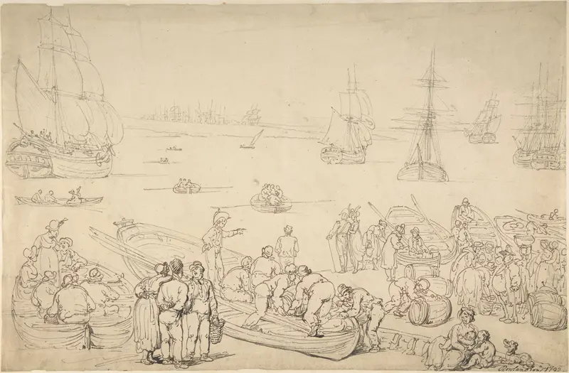 Seaport Wall Art by Thomas Rowlandson - High-Resolution Digital Print