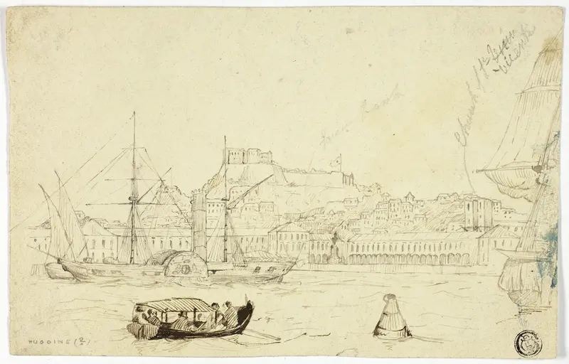 Seaport with Fortress Wall Art by William John Huggins - High-Resolution Digital Print