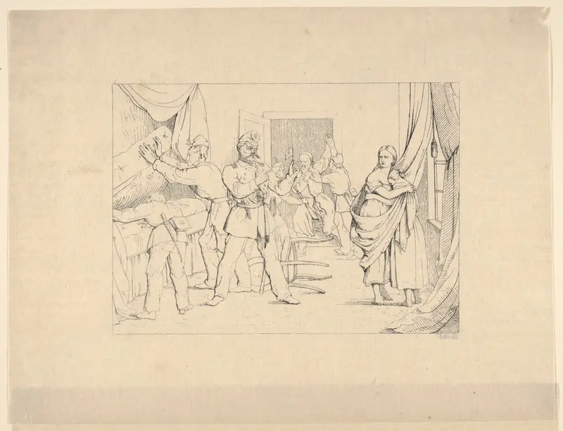 Searching for Arms (from Confederate War Etchings) Wall Art by Adalbert John Volck - High-Resolution Digital Print