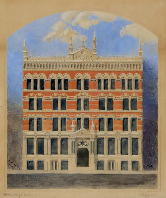 Sears Building, Chicago, Illinois, Elevation of Competition Drawing