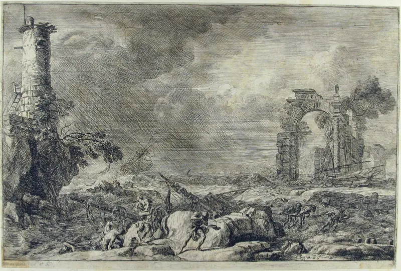 Seascape (La Naufrage) Wall Art by Adriaen Manglard - High-Resolution Digital Print