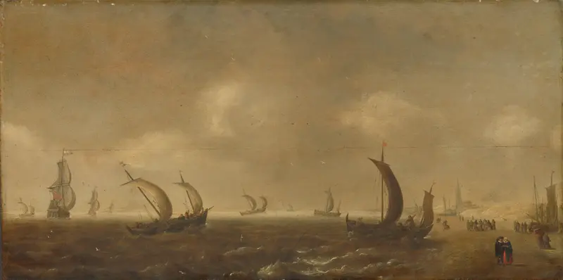 Seascape off Scheveningen Beach Wall Art by Willem van Diest - High-Resolution Digital Print