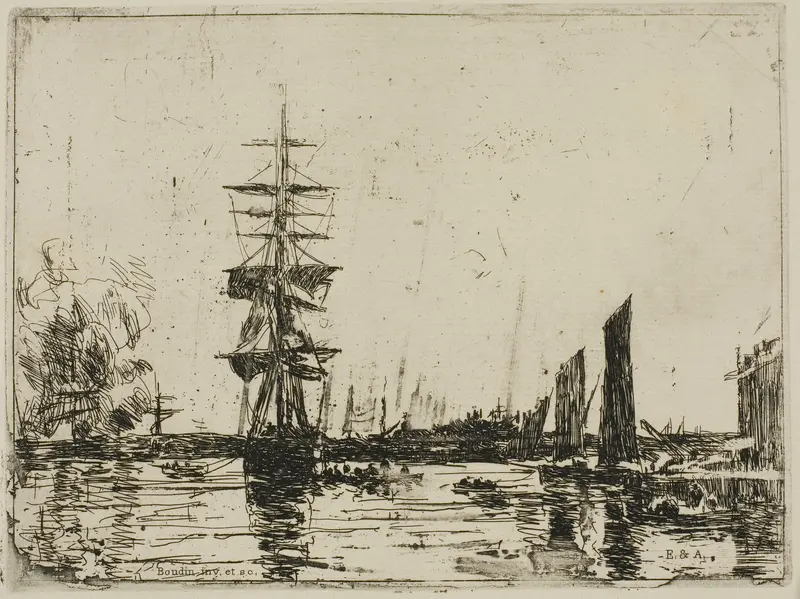 Seascape with Boats Wall Art by Eugène Louis Boudin - High-Resolution Digital Print
