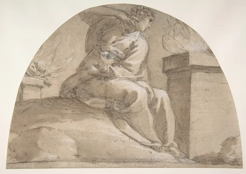 Seated Allegorical Female Figure Wall Art by Morazzone (Pier Francesco Mazzucchelli) - High-Resolution Digital Print