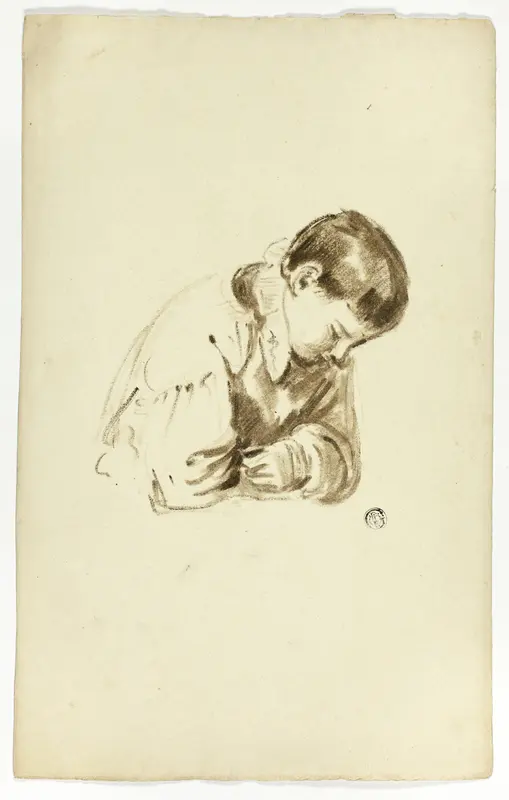 Seated Boy, Half-Length Wall Art by Thomas Jones Barker - High-Resolution Digital Print