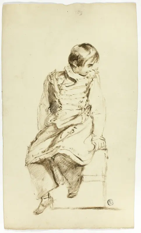 Seated Boy, Looking Sideways Wall Art by Thomas Jones Barker - High-Resolution Digital Print