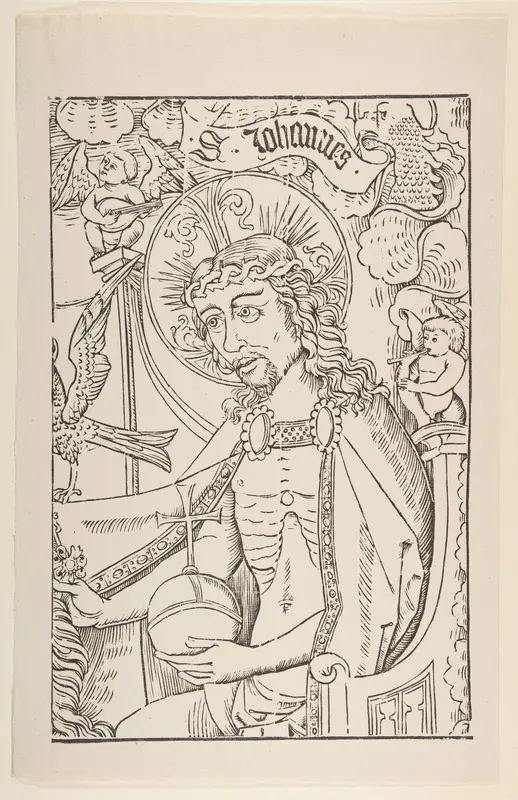 Seated Christ Holding the Orb, a section of the "Crowning of the Virgin" Wall Art by Anonymous, 15th century - High-Resolution Digital Print