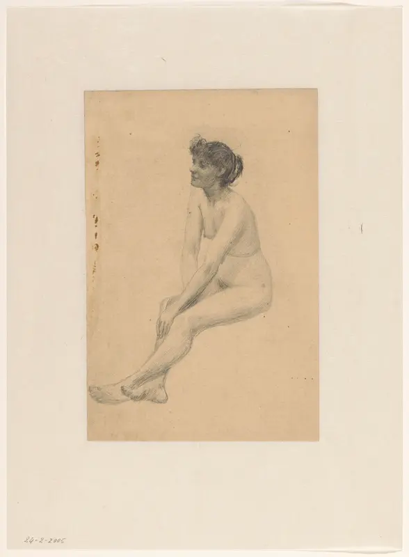 Seated Female Nude Wall Art by Joan Berg - High-Resolution Digital Print
