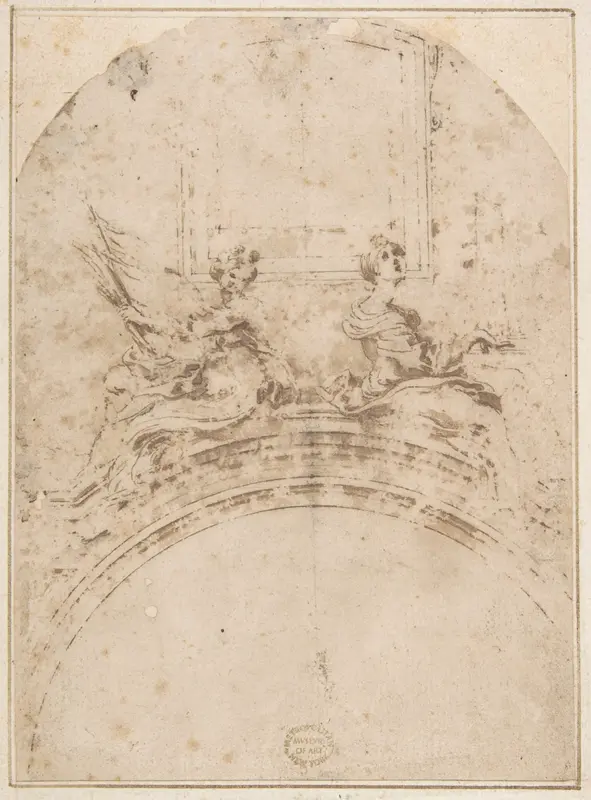 Seated Figures of Saint Ursula and Saint Cecilia Wall Art by Gian Lorenzo Bernini - High-Resolution Digital Print