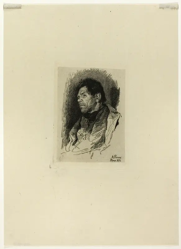 Seated Man Facing Left Wall Art by Antonio Piccinni - High-Resolution Digital Print