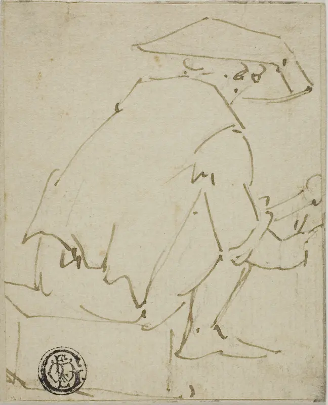 Seated Man Seen from the Back Wall Art by Unknown artist - High-Resolution Digital Print