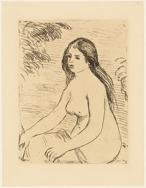 Seated Nude Woman Wall Art by Pierre-Auguste Renoir - High-Resolution Digital Print