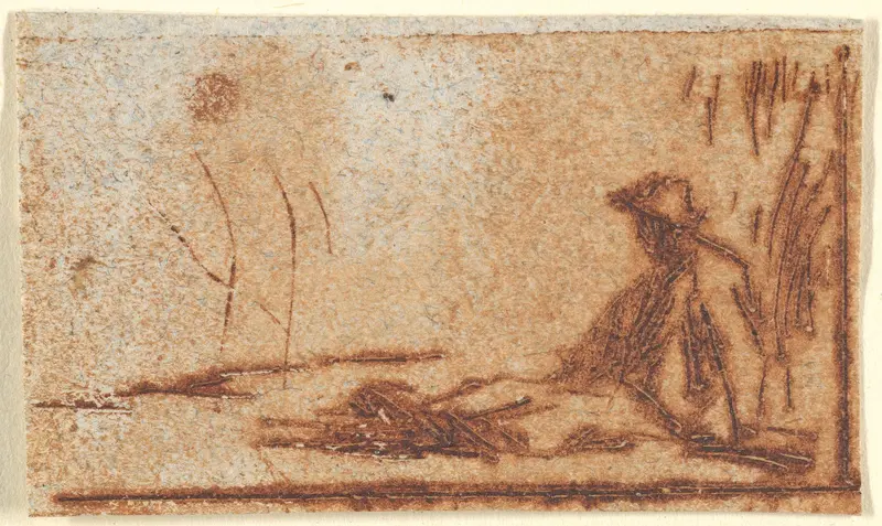 Seated Peasant Wall Art by Jean-François Millet - High-Resolution Digital Print