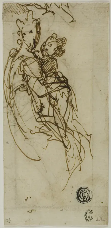 Seated Virgin and Child (recto); Seated Virgin and Child (verso) Wall Art by Bernardino India - High-Resolution Digital Print