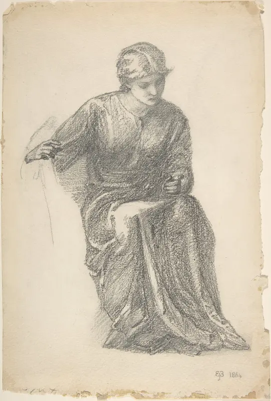 Seated Woman Wall Art by Sir Edward Burne-Jones - High-Resolution Digital Print