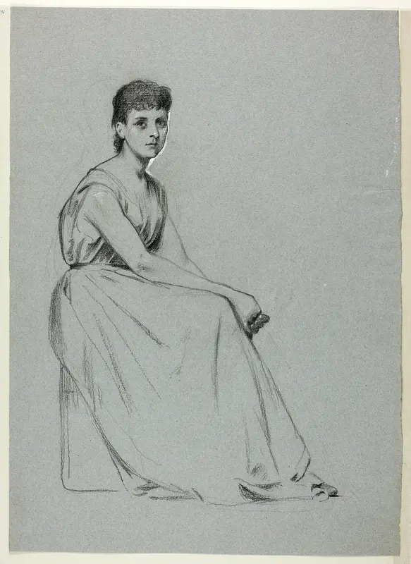 Seated Woman Facing Right Wall Art by Henry Stacy Marks - High-Resolution Digital Print