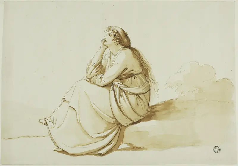 Seated Woman in Profile Wall Art by Richard Cosway, R.A. - High-Resolution Digital Print