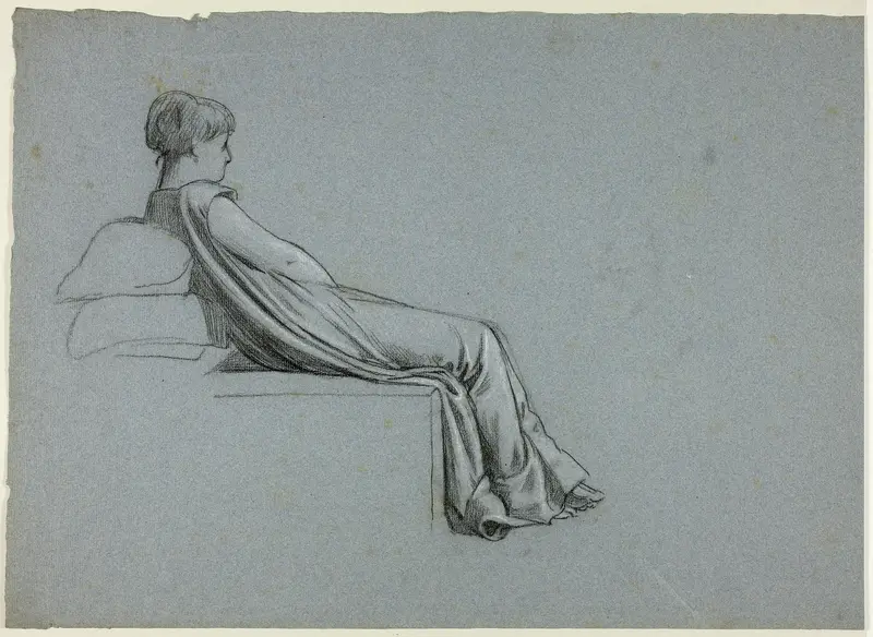 Seated Woman Leaning on Pillows Wall Art by Henry Stacy Marks - High-Resolution Digital Print