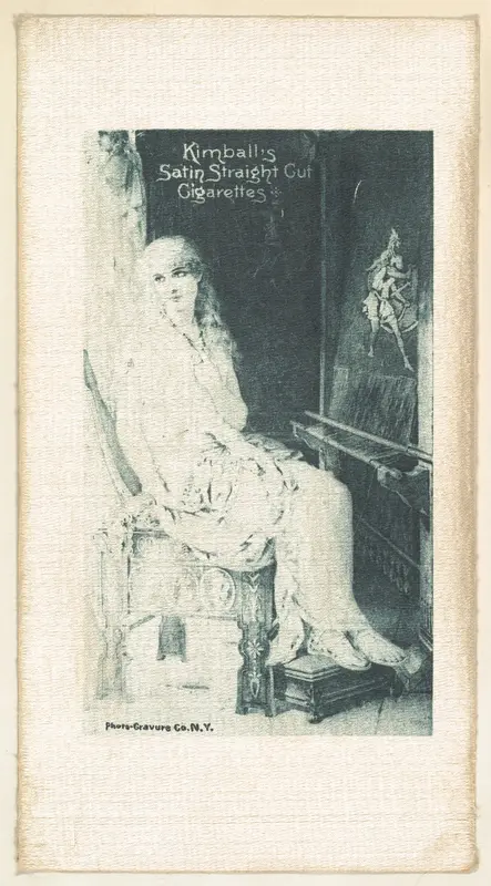 Seated woman (on white silk), from the Girl Art Subjects series (N193) issued by Wm. S. Kimball & Co. Wall Art by William S. Kimball & Company - High-Resolution Digital Print