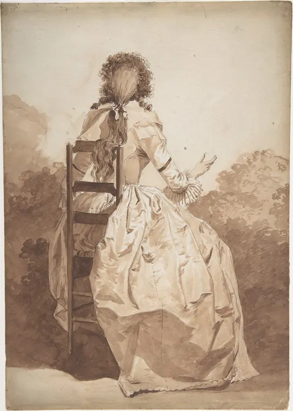 Seated Woman, Seen from Behind Wall Art by Anonymous, French, 18th century - High-Resolution Digital Print