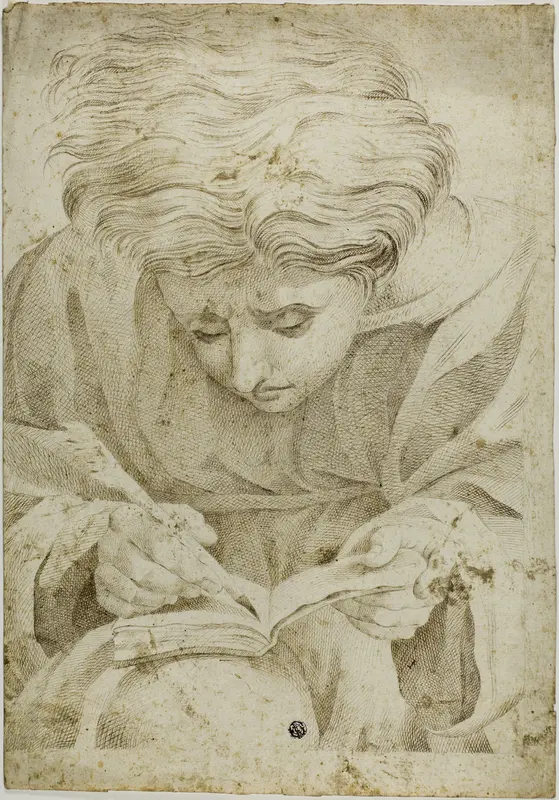 Seated Youth Writing in Book Wall Art by Raphael - High-Resolution Digital Print