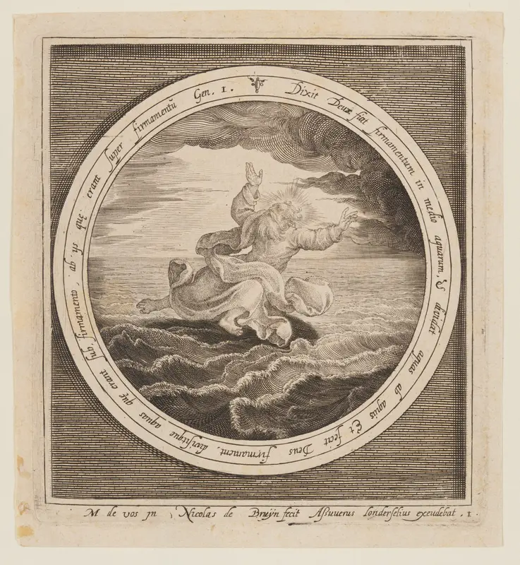 Second Day: The Division of the Waters, from The Creation to the Expulsion from Paradise Wall Art by Nicolaes de Bruyn - High-Resolution Digital Print