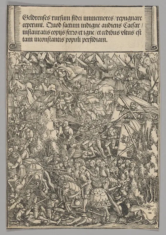 Second War with Guelders, plate 19 from Historical Scenes from the Life of Emperor Maximilian I from the Triumphal Arch Wall Art by Hans Springinklee - High-Resolution Digital Print