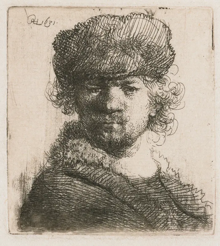 Self-portrait in a Heavy Fur Cap Wall Art by Unknown - High-Resolution Digital Print