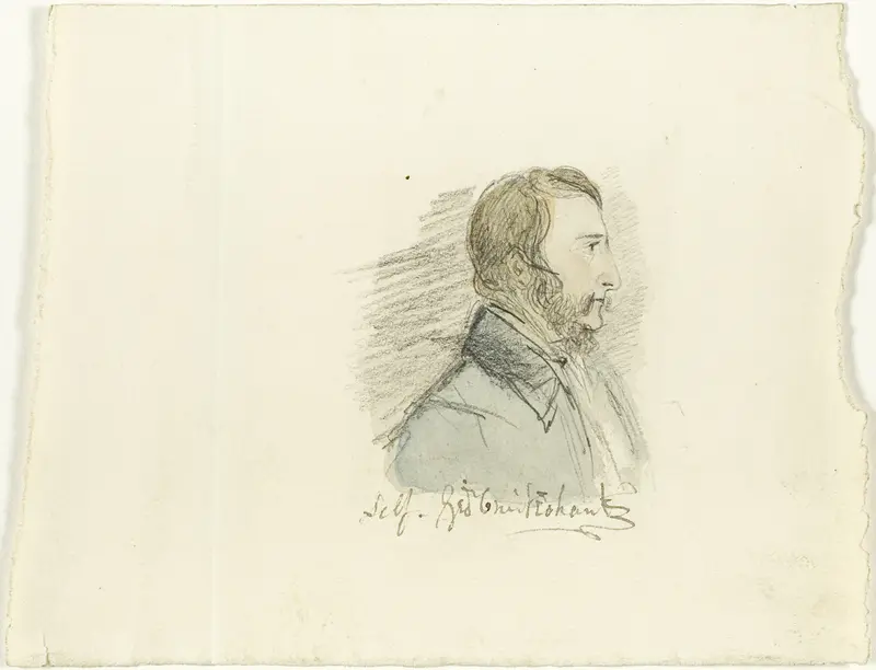 Self-Portrait in Profile Wall Art by George Cruikshank - High-Resolution Digital Print