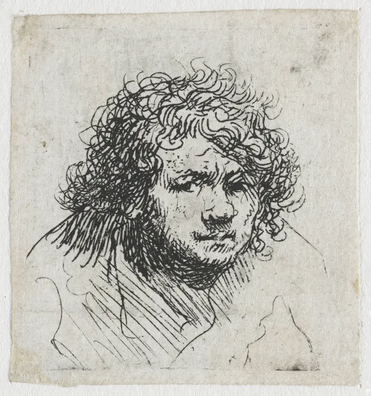 Self-portrait leaning forward: bust Wall Art by Rembrandt van Rijn - High-Resolution Digital Print