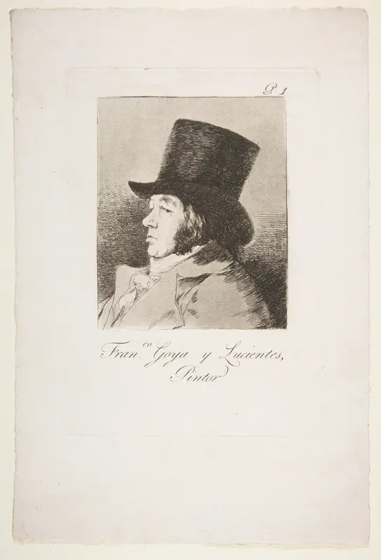 Self-Portrait; Plate 1 from "Los Caprichos"