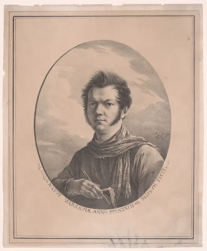 Self-portrait with an album and pen Wall Art by Aleksandr Orlovsky - High-Resolution Digital Print