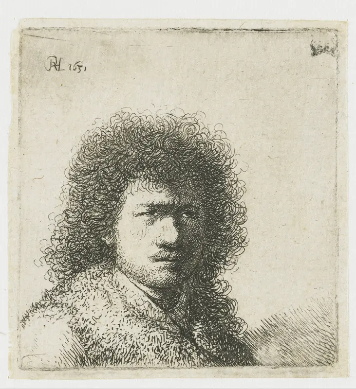 Self-portrait with bushy hair: bust Wall Art by Unknown - High-Resolution Digital Print