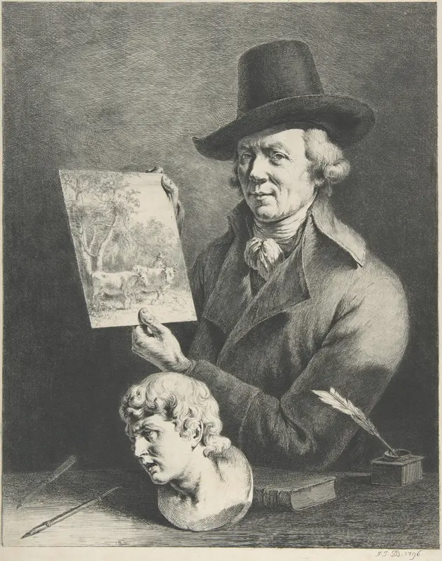 Self-Portrait (with Cows) Wall Art by Jean Jacques de Boissieu - High-Resolution Digital Print