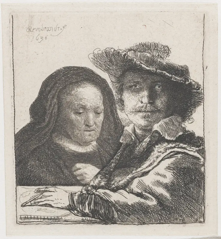 Self-portrait with Saskia Wall Art by Unknown - High-Resolution Digital Print