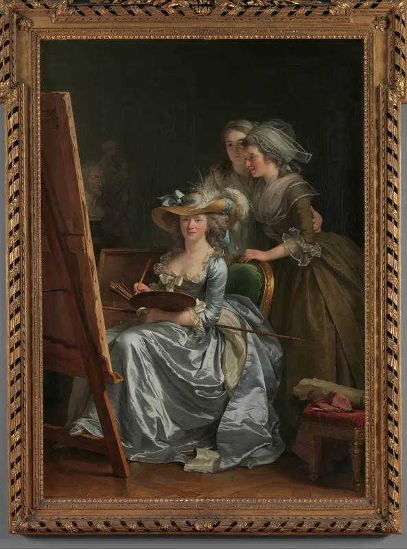 Self-Portrait with Two Pupils, Marie Gabrielle Capet (1761–1818) and Marie Marguerite Carraux de Rosemond (1765–1788) Wall Art by Adélaïde Labille-Guiard - High-Resolution Digital Print